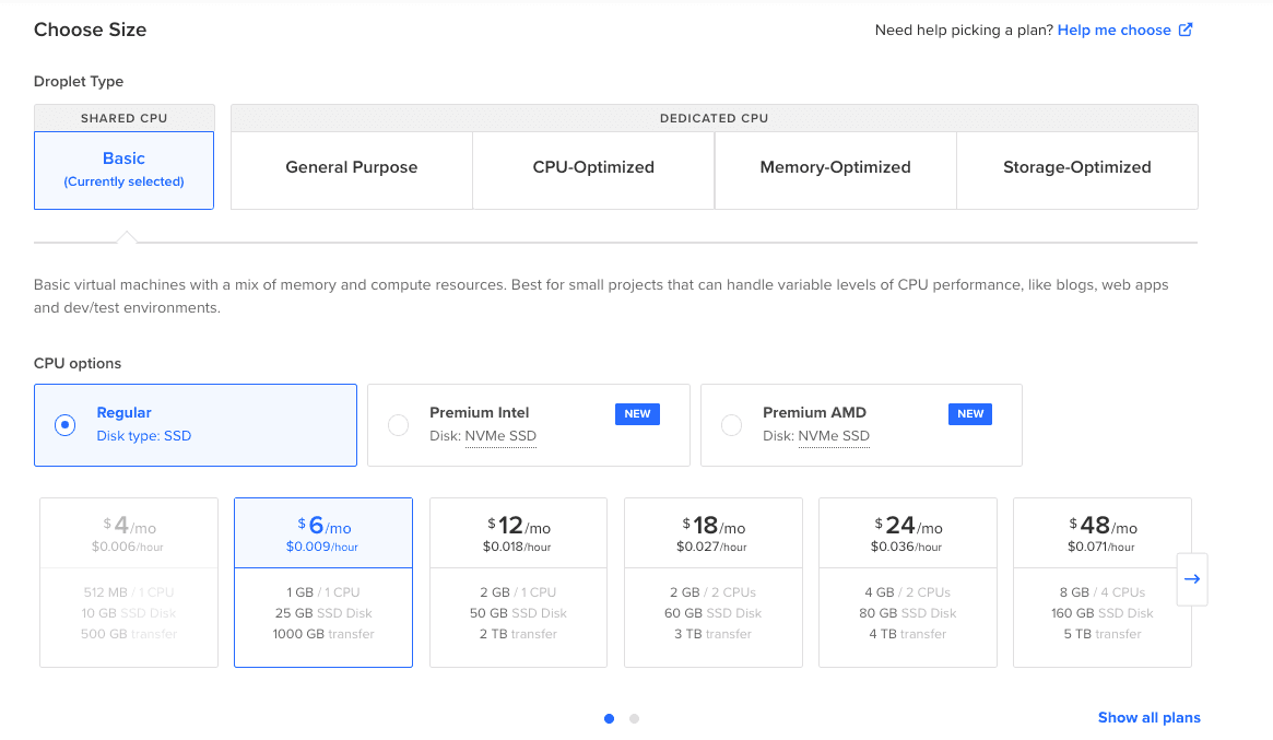 Selecting the plan based on your usage